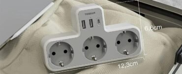 TESSAN EU Plug Power Strip with 3 AC Outlets +2 USB Ports+ 1 Type C